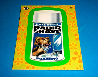 2008 Wacky Packages Flashback Series 1 Green Border ''RABID SHAVE'' #15