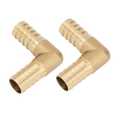 Yoebor Brass Hose Barb Fitting 90 Degree Elbow, 5/8'' Barbed x 5/8'' Barbed, 