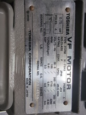 VF Motor Type Form Phase 3