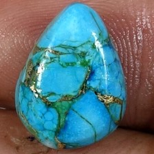 Natural Sky Blue Copper Turquoise Pear Cab Loose Gemstones 05.50Cts 11x 14x 05mm