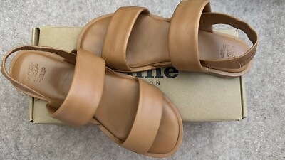 Dune Tan/camel Laude Cushion Comfort Slingback Sandals Size 5/38