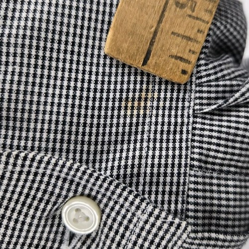 Hathaway White Black Pima Pinpoint Oxford Button Dress Shirt 15.5-34 USA Made - Picture 8 of 8