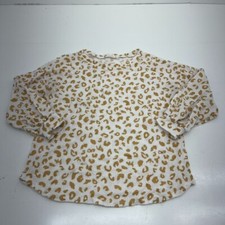 Bibi Yellow White Leopard Print Long Sleeve Sweater Women's Size Medium