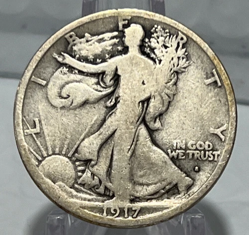1917-S Obverse Walking Liberty Silver Half Dollar VG +/Fine Semi Rare Date B2