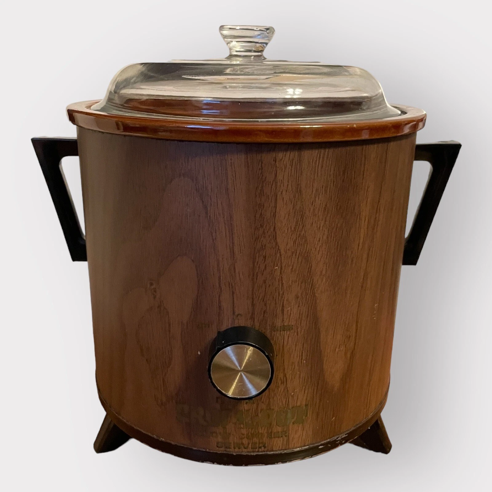 Vintage Wood Rival Crock Pot Slow Cooker Server Model 3101/2 With Lid NO Cord