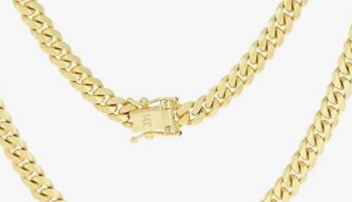 14k  yellow solid gold Cuban link chain 28" long 5.5mm wide - Picture 1 of 4