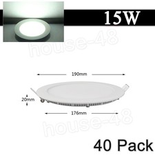40 X15w Led Panel Light Recessed Round Ceiling Lamp Kitchen Cool White Fixtures 40 X15w Led Panel Light Recessed Round Ceiling Lamp Kitchen Cool White Fixtures