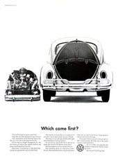 1965 VOLKSWAGEN BEETLE Genuine Vintage Print Ad Automobile Car Bug