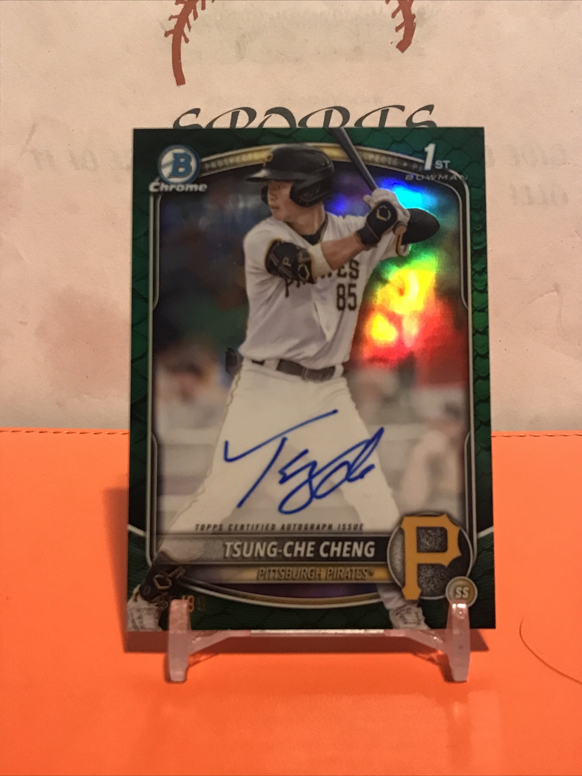 Tsung Che Cheng 2025 Bowman Reptillian Green Chrome Prospect Auto #d/99 #CPA-TC