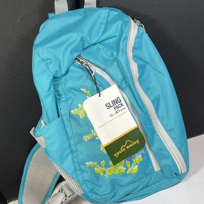 Eddie Bauer 11L Hiking Outdoor Sling Pack Bag Women’s Teal Green Floral New  410018327554|
