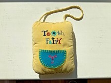TOOTH FAIRY PILLOW POCKET DOOR HANGING UNISEX DESIGN LEGACY DALLAS YELLOW VELOUR