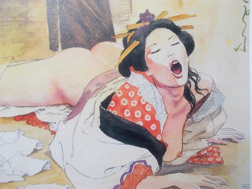 Milo Manara ( Art Print ) " Hommage a Hokusai " , AP + Belle Signature - Photo 4/4