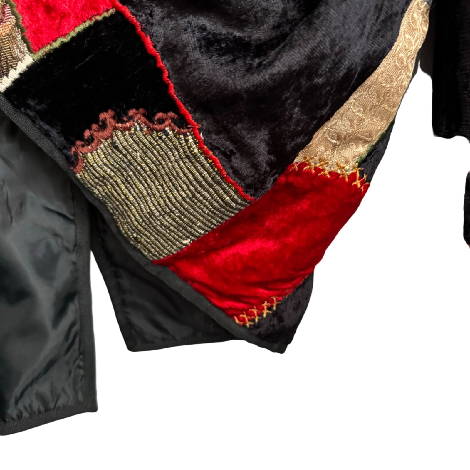 Vintage Allure Patchwork Blazer Jacket Size M Bla… - image 12