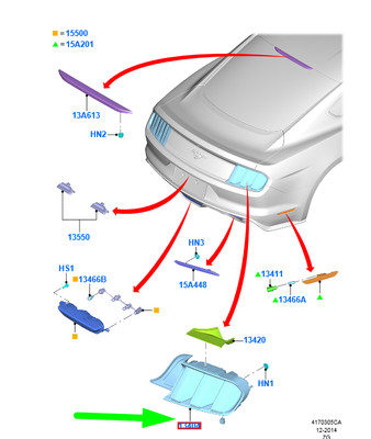 NEW FORD MUSTANG COUPE MK6 REAR RIGHT TAILLIGHT 2162956 FR3B  