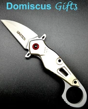 7" NEW! WarTech Gold Grey Folding POCKET KNIFE Spring Assisted Knives PWT412DE