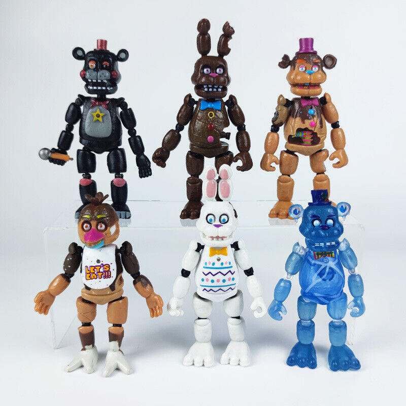 New 5Pcs FNAF Anime figure with light Five Nights Game Pvc Action