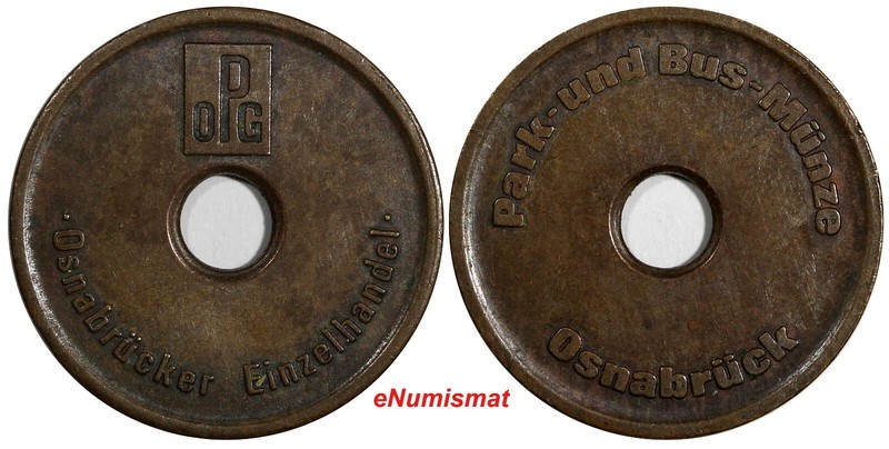 Germany Bronze Parking Token Park and Bus - Munze Osnabruck 27.5 mm XF (18 329)