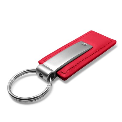 Toyota TRD Red Leather Key Fob Authentic Logo Key Chain Ring