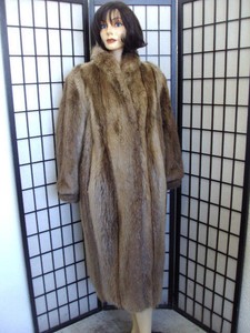 Excellent Brown Long Haired Beaver Fur Coat Women Size 8 10 Ebay