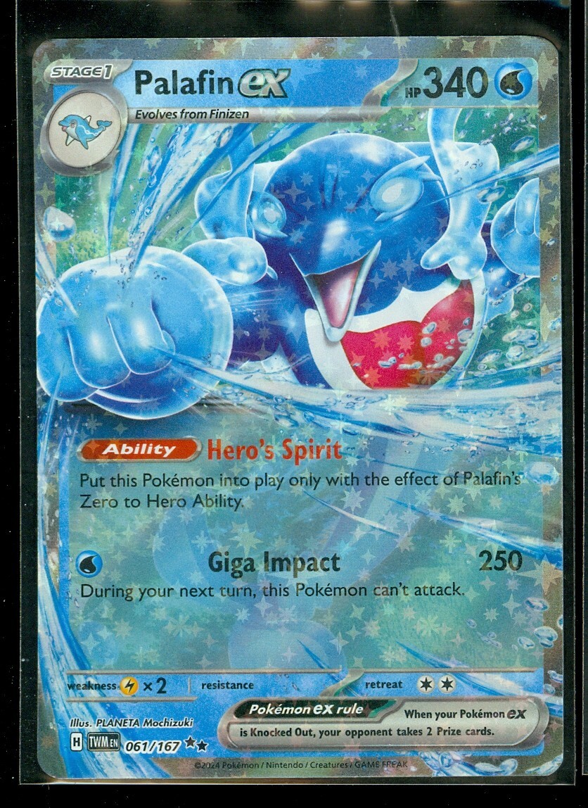 Pokemon PALAFIN EX 061/167 Twilight Masquerade ULTRA RARE HOLO