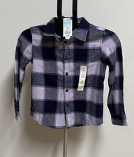 Cat Jack Long Sleeve Button-Down Flannel Shirt Size S 6/7