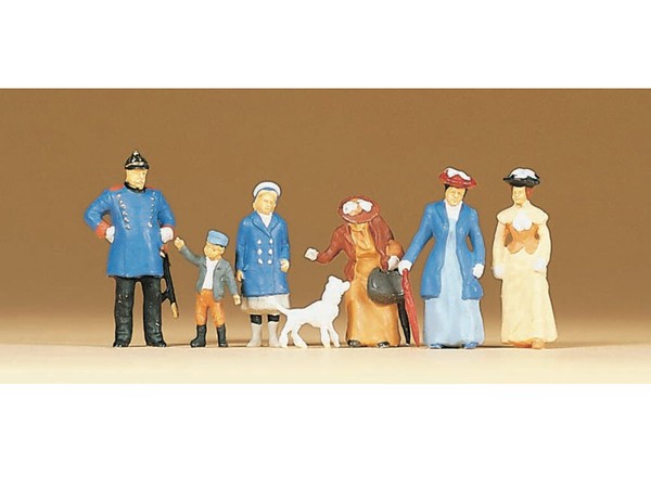 Preiser 12131 Passanten Hund Polizist 7 Figuren Um 1900 Exklusivserie H0 Neu-image
