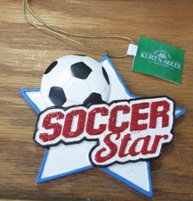 Kurt Adler Soccer Star Ornament NWT OSS 4" x 3 1/2"