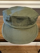 Vintage 80s Us Army Hat Cap Sz M Green Og 107 Utility Fatigue Military Free Ship