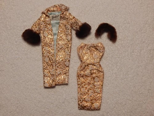 VINTAGE 1959 BARBIE EVENING SPLENDOR #961 COAT AND DRESS