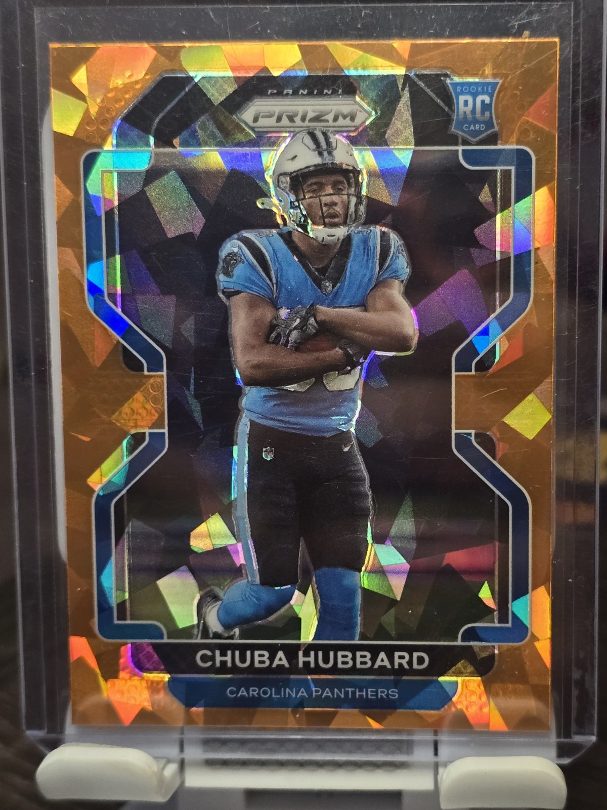 CHUBA HUBBARD 2021 Panini Prizm RC Rookie Orange Ice #355 Panthers OSU