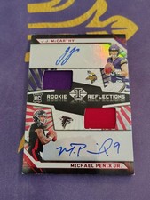 2024 Panini Rookie Reflections J.J. McCarthy/Michael Penix Jr /199 Dual Auto RC