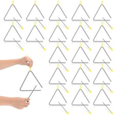 20 Pcs 6 Inch Steel Triangle Instrument Percussion Instrument Musical Instrum...