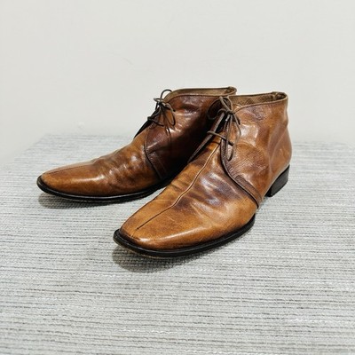Russell & Bromley Boots Men 8 Brown Leather Chukka Desert Ankle Dress Shoes