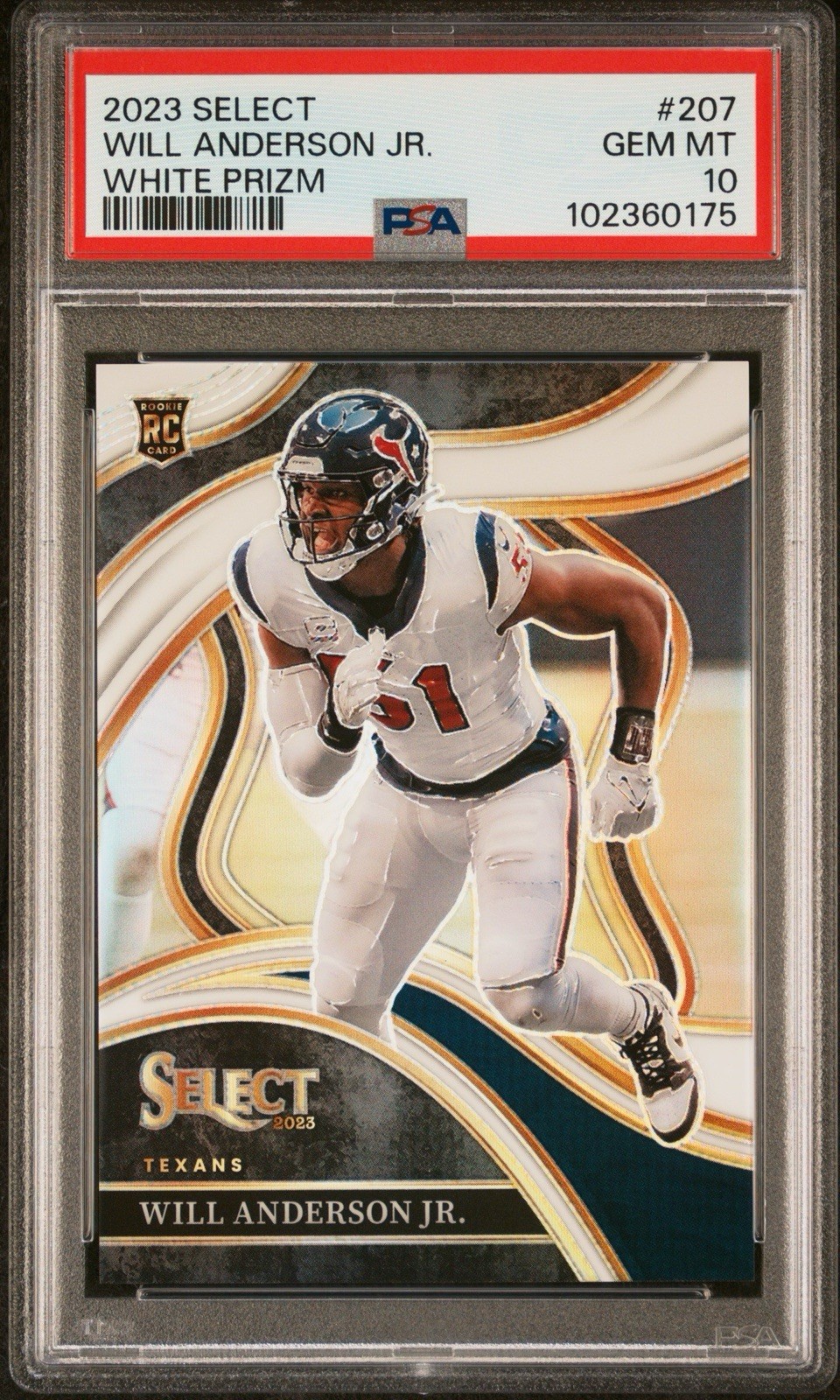 2023 Panini Select Will Anderson Jr Rookie White Prizm PSA 10 /35 #207 Club