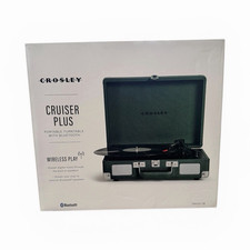Crosley Cruiser Plus Portable Turntable Bluetooth 3-Speed Black Record Player
