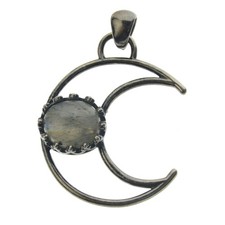 Natural Labradorite Gemstone Stone Moon Pendant bead Energy Reiki Healing Amulet