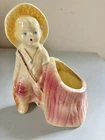 Shawnee Pottery Planter Fishing Stump Boy USA 532