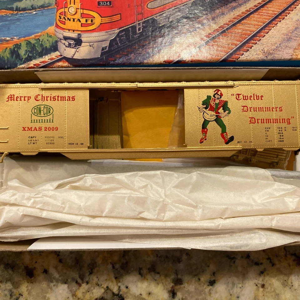 HO ATHEARN CON-COR 0001-02009H CHRISTMAS 2003 BOXCAR KIT 12 drummers drumming - Image 2 of 4