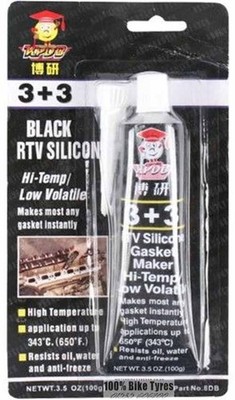 3+3 RTV SILIKON DICHTUNG HERSTELLER - SCHWARZ - 100G - BIS 343°C