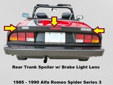 1985 to 1990 Alfa Romeo Spider Series 3 Rear Trunk Spoiler w/ Emblems