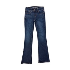 American Eagle Kick Boot Cut Dark Wash Low Rise Jeans Size 0R Next Level Stretch