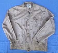 Vintage Yves Saint Laurent YSL Bomber Jacket Mens L Tan Full Zip Snap 80s 90s