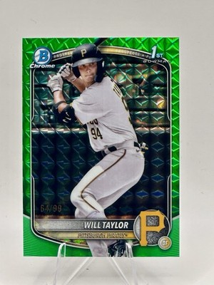 2025 1st Bowman Chrome /99 * Green Geometric * Refractor 64/99 Will Taylor