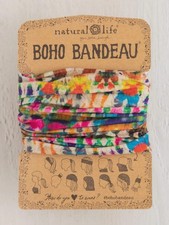 FULL BOHO BANDEAU HEADBAND - FUCHSIA MARIGOLD TIE-DYE