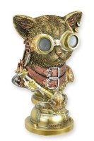 Steampunk BüSte Einer Katze Aus Kunstharz Replikat Retro Design Dekoration