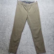 Banana Republic Sloan Womens Tan Micro Plaid Pants Size 6 Office Straight Leg