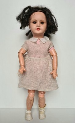 Alte große Puppe 58 cm aus bemaltem Karton Marke PARIS 801 XL + Kleidung