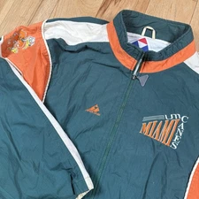 VINTAGE Apex One Miami Hurricanes Jacket Mens Large Full Zip