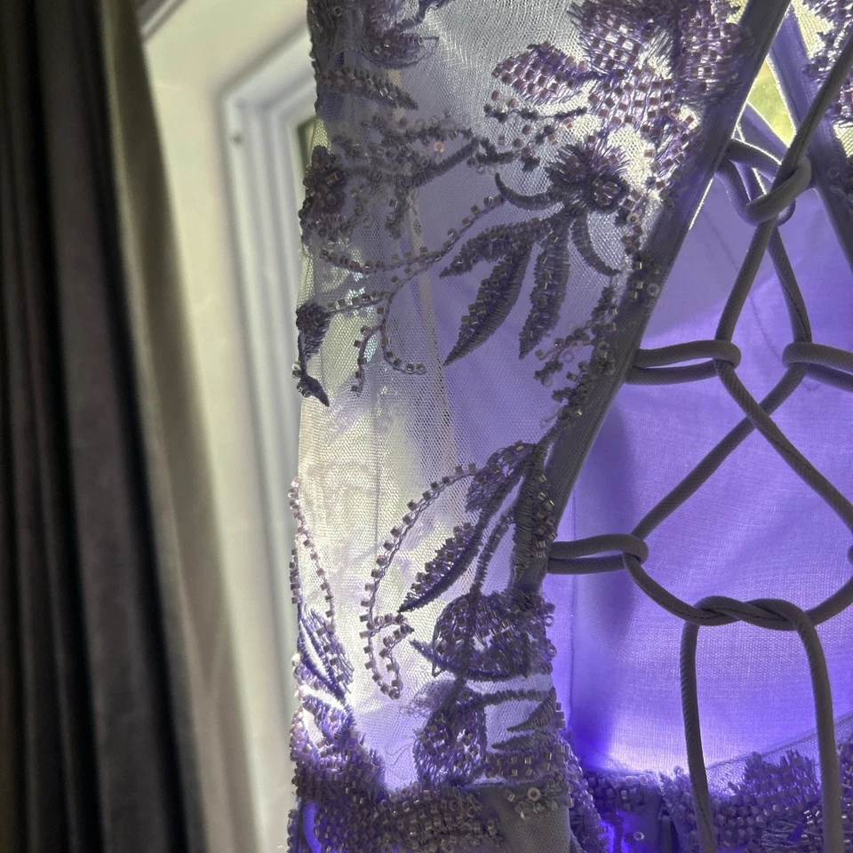 Brand NWOT Lilac Beaded Corset Faviana Homecoming Dress Size TERRY COSTA - Image 3 of 4