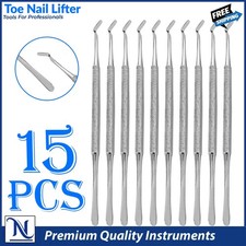 15 PCS Ingrown Toenail File and Lifters, Professional Surgical Stainless Steel